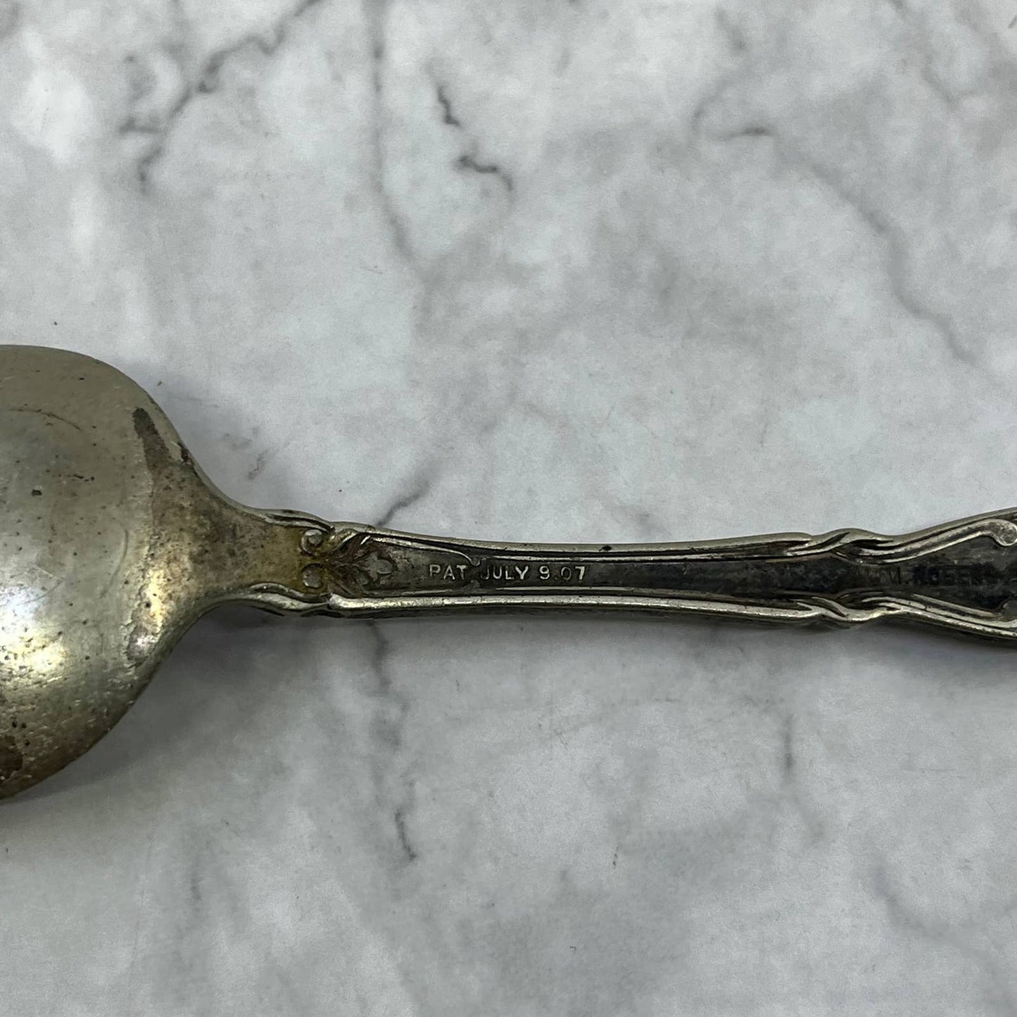 1907 WM Rogers Silver Plate Alhambra Table Spoon 7" SE6