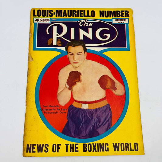 1946 Oct - The Ring Boxing Magazine – Tami Mauriello Cover Louis-Mauriello TA5