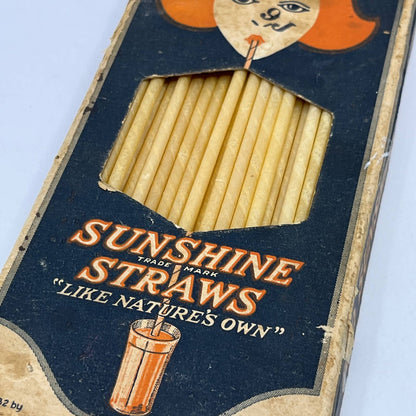 Vintage 1932 Full Box Sunshine Straws Hertz Straw Co. Like Nature’s Own TF5