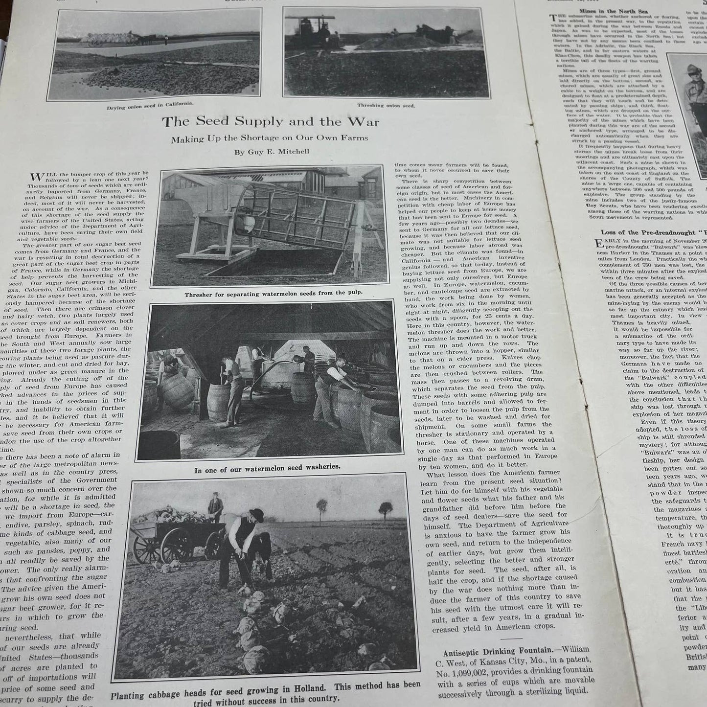 1914 Scientific American February 28 Magazine Unicycle Stabilized Gyroscope TH6