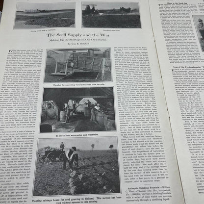 1914 Scientific American February 28 Magazine Unicycle Stabilized Gyroscope TH6