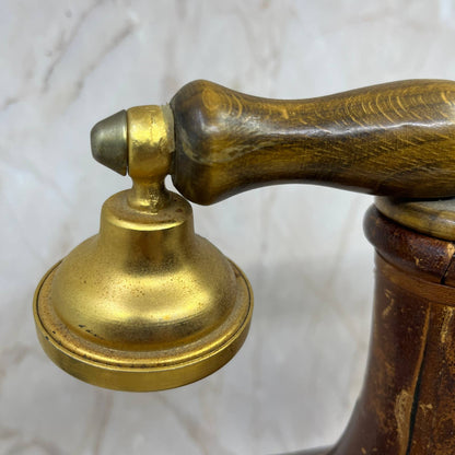 Vintage Italian Leather Wrapped Telephone Shape Decanter Bottle TC5