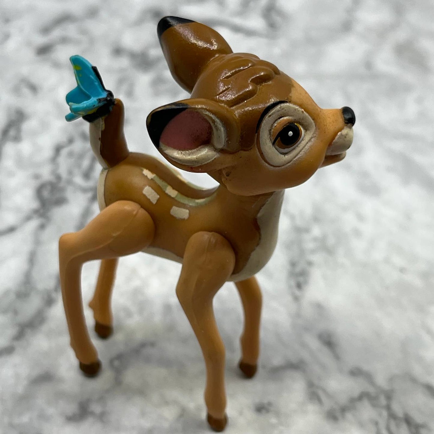 Vintage Disney Bambi Butterfly Tail Poseable PVC Figure Toy 3.5" TH1