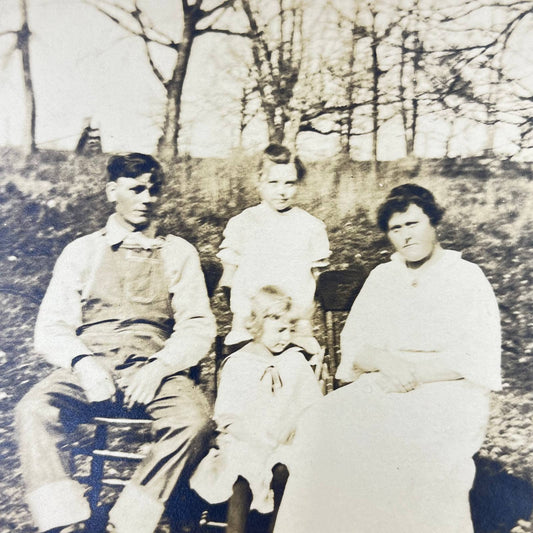 c1910 RPPC Real Photo Postcard Farming Family Poses Outdoors SC9