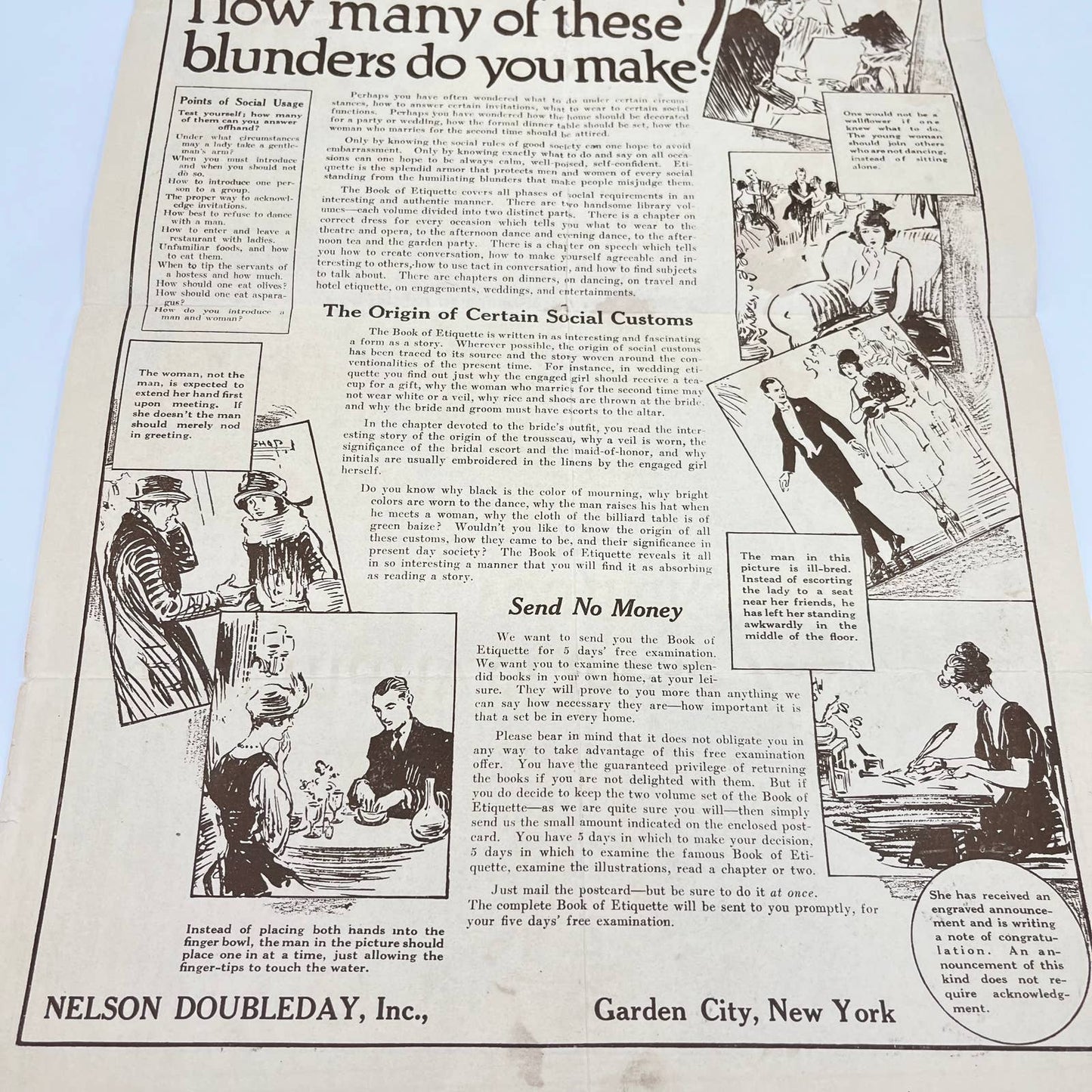 1920s Mail Order Advertisement for the Book of Etiquette Nelson Doubleday AA9