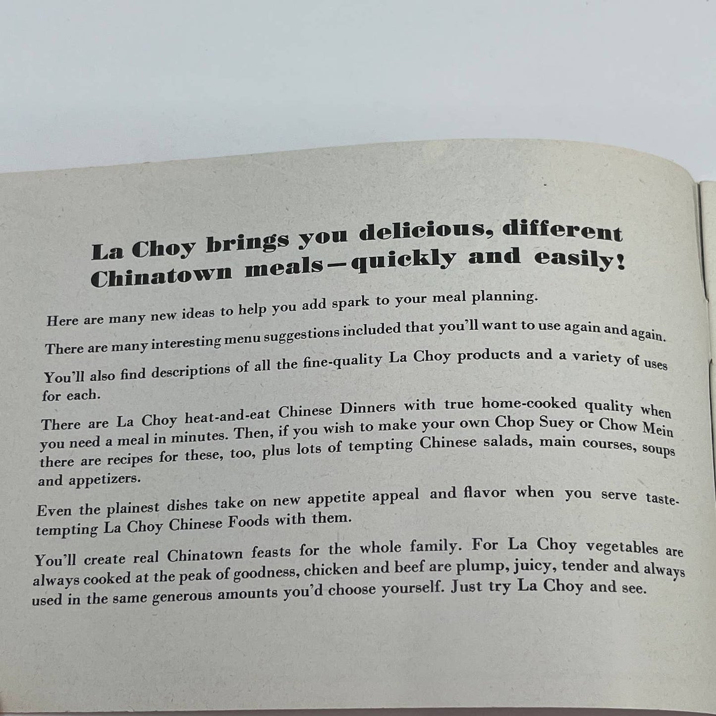 The Art And Secrets Of Chinese Cookery La Choy 1958 Recipes Vintage Cookbook TG6