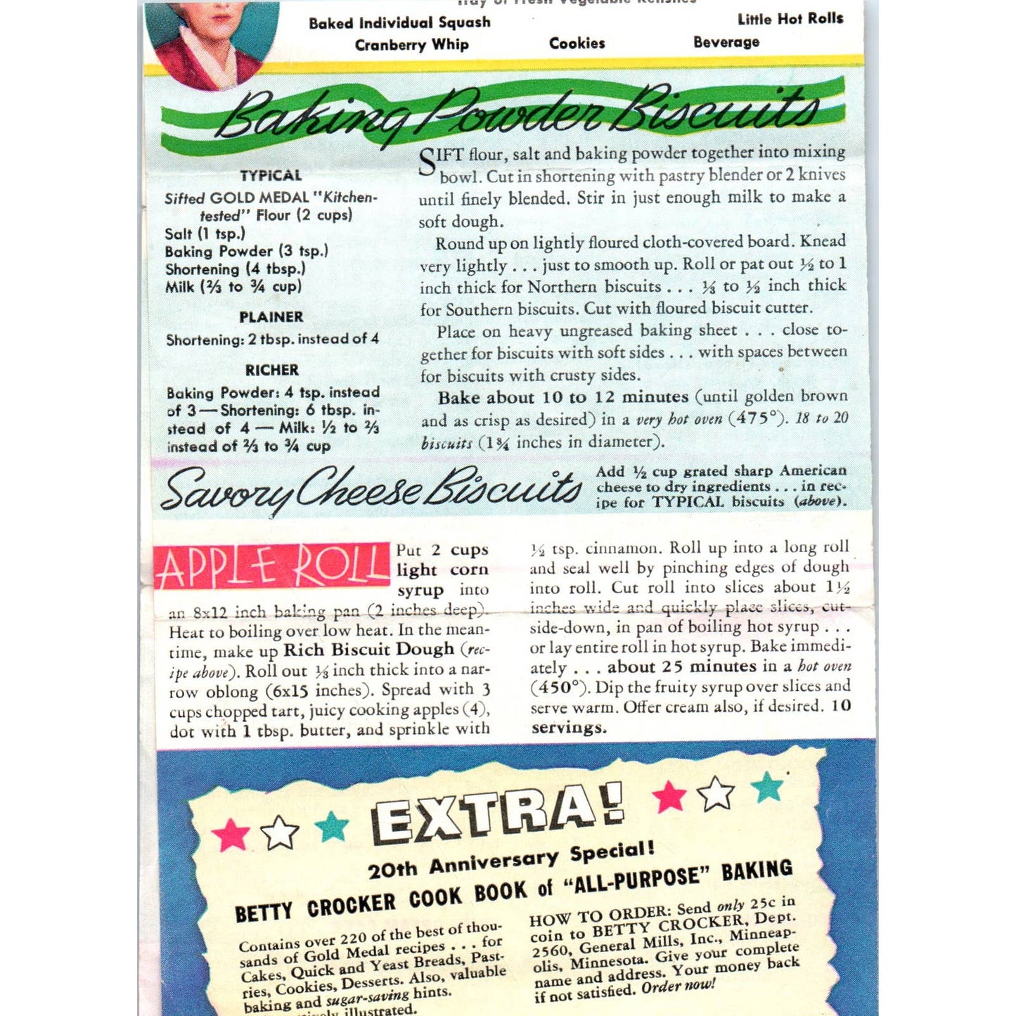 1941 WWII Betty Crocker Recipe Leaflet - Military Christmas Cookies SE4