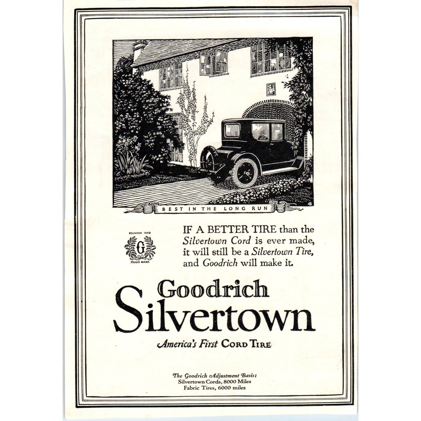 c1920 Harper's Magazine Ad - Goodrich Silvertown America's First Cord Tire TF6-1
