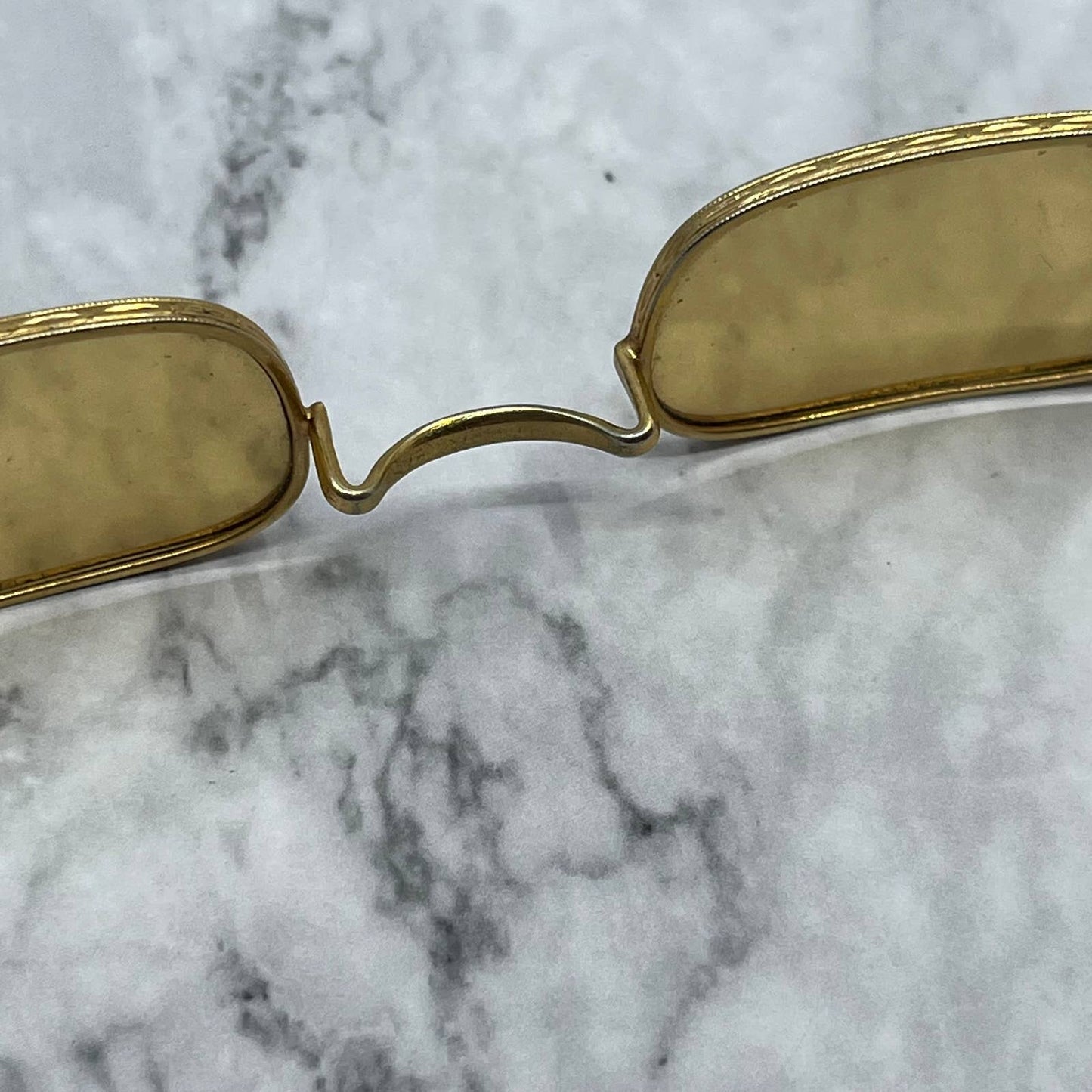 Vintage Art Deco Rectangle Frame Gold Tone sunglasses frames 5” SE9