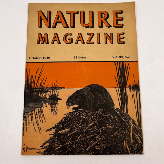 Nature Magazine Oct 1946 - Muskrat Hexom Birds of Shakespeare TH9