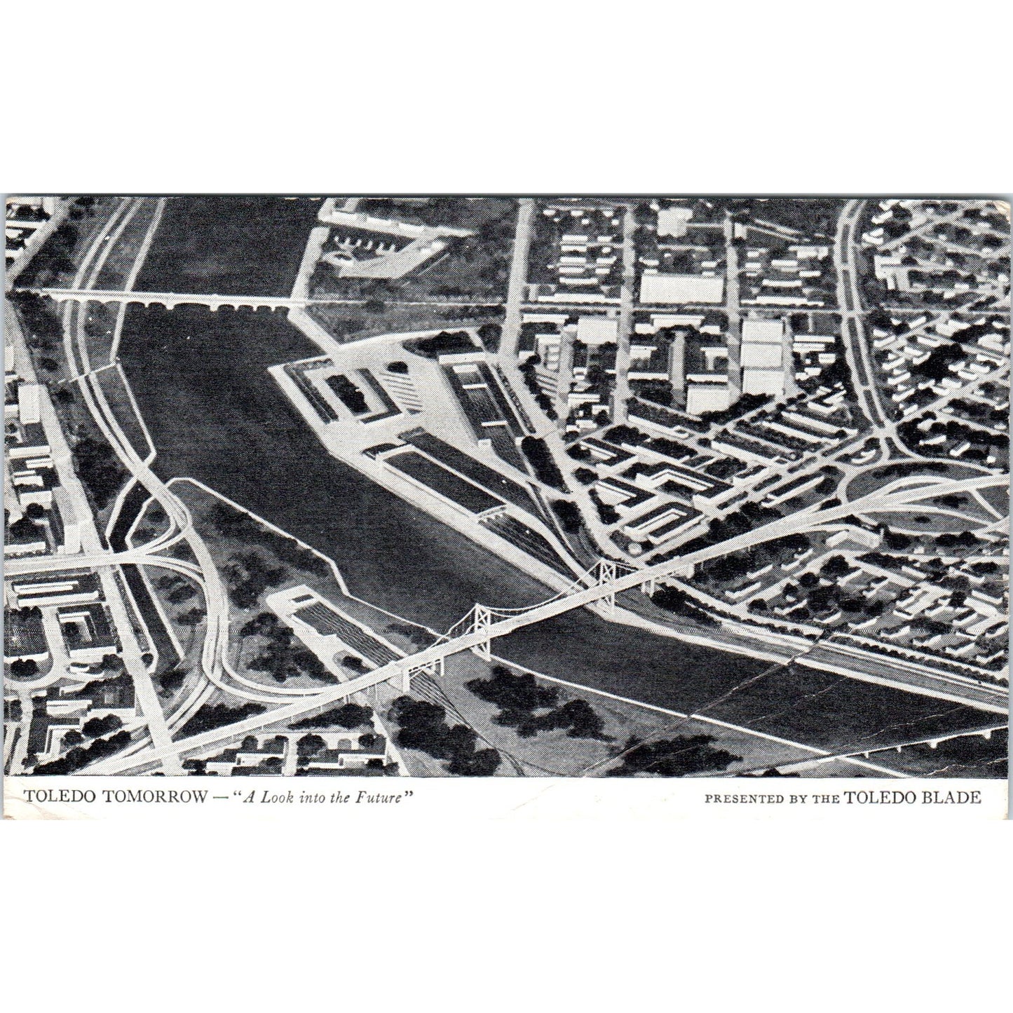 Toledo Tomorrow - A Look Into the Future Norman Bel Geddes Postcard P1-15