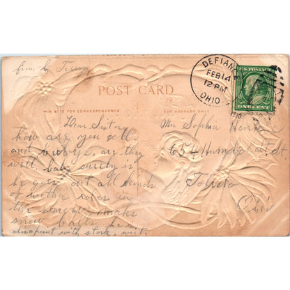 1910 Valentine Cupid Embossed Air Brushed Original Postcard P1-13