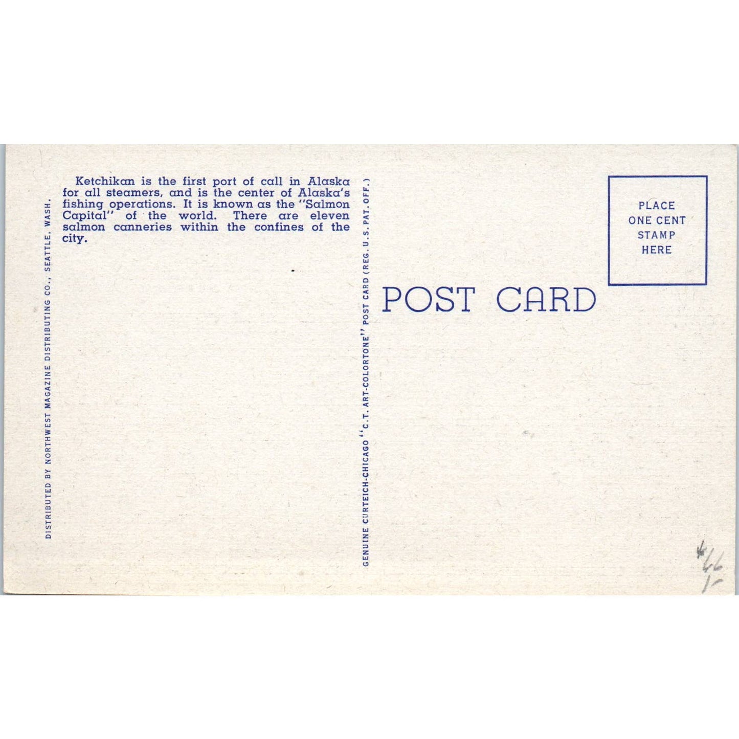 Ketchikan and Tongass Narrows Alaska Original Postcard TK1-30