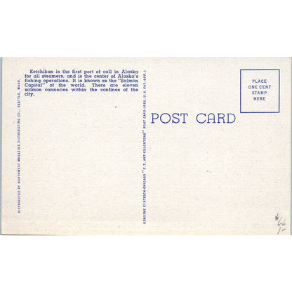 Ketchikan and Tongass Narrows Alaska Original Postcard TK1-30