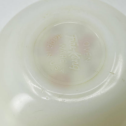 1950s MCM Fire King Fleurette Milk White Glass Custard Berry Bowl 4.5” TC9