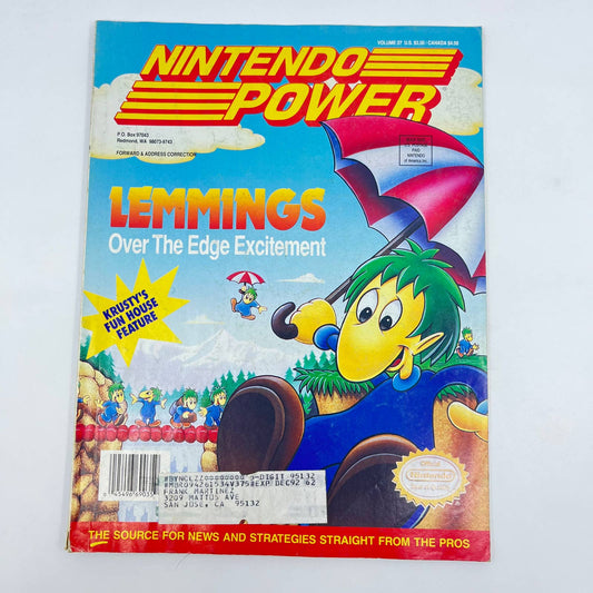 Nintendo Power Magazine Issue 37 Lemmings w/ Poster June 1992 TE9