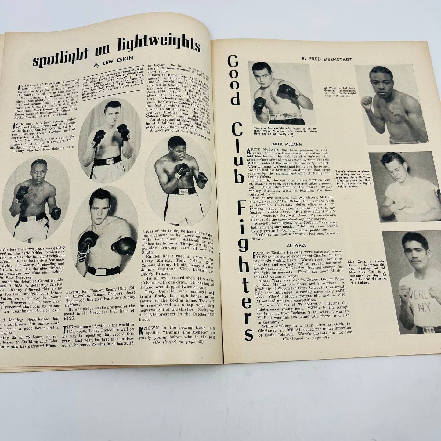 1954 Dec - The Ring Boxing Magazine – Marciano vs Charles Cover Rocky Marciano TA5