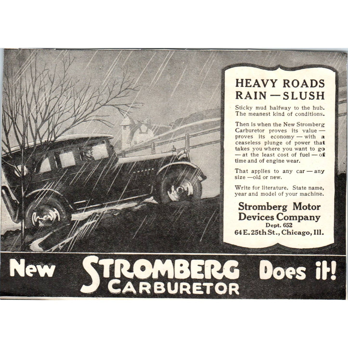 c1920 Harper's Magazine Ad - Stromberg Carburetor Chicago IL EA3
