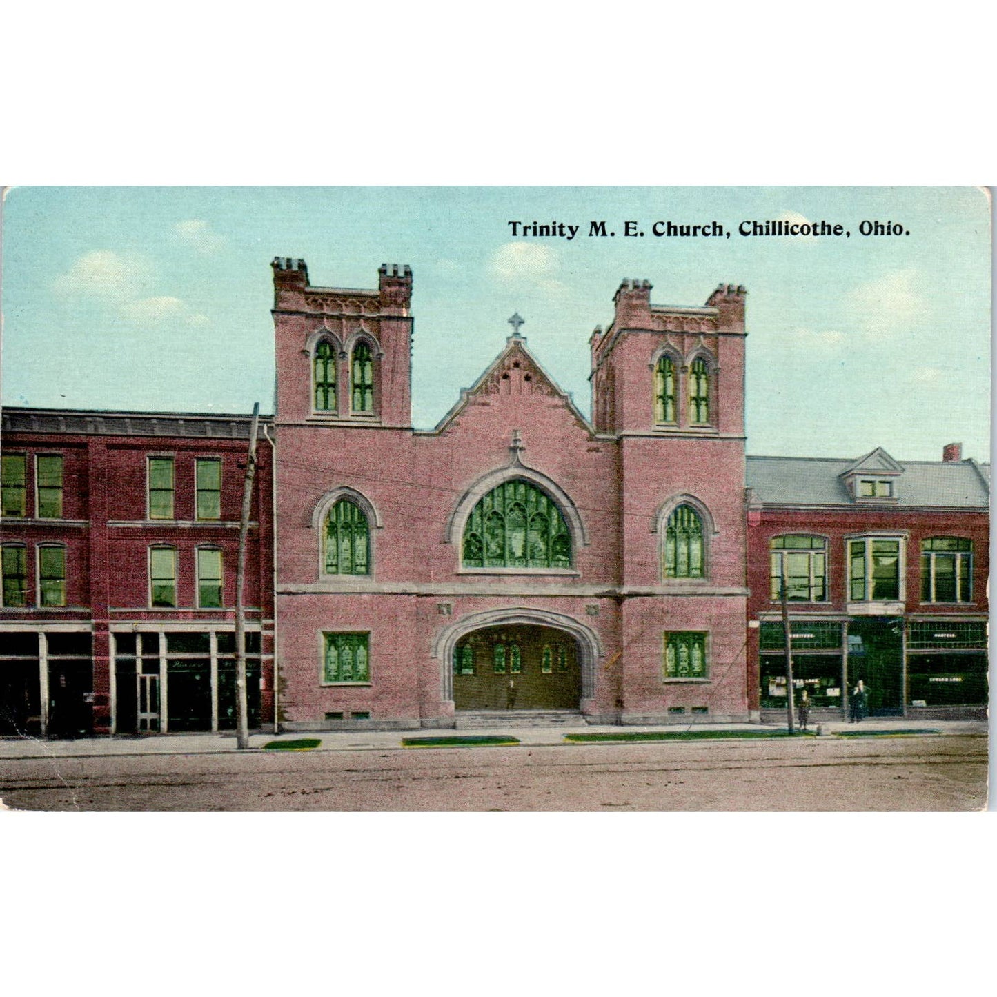1913 Postcard Trinity Methodist Evangelical Church Chillicothe OH TD8-O2