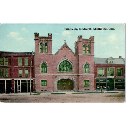 1913 Postcard Trinity Methodist Evangelical Church Chillicothe OH TD8-O2