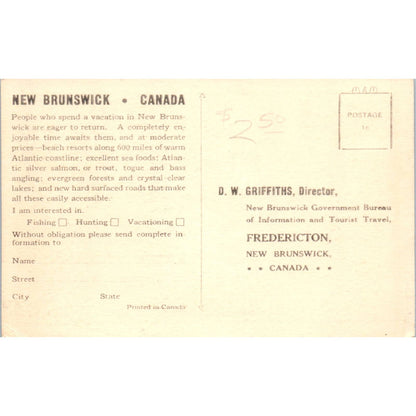 New Brunswick Canada's Unspoiled Province By the Sea - Original Postcard TJ7-RP3