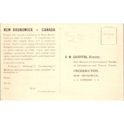 New Brunswick Canada's Unspoiled Province By the Sea - Original Postcard P3-5