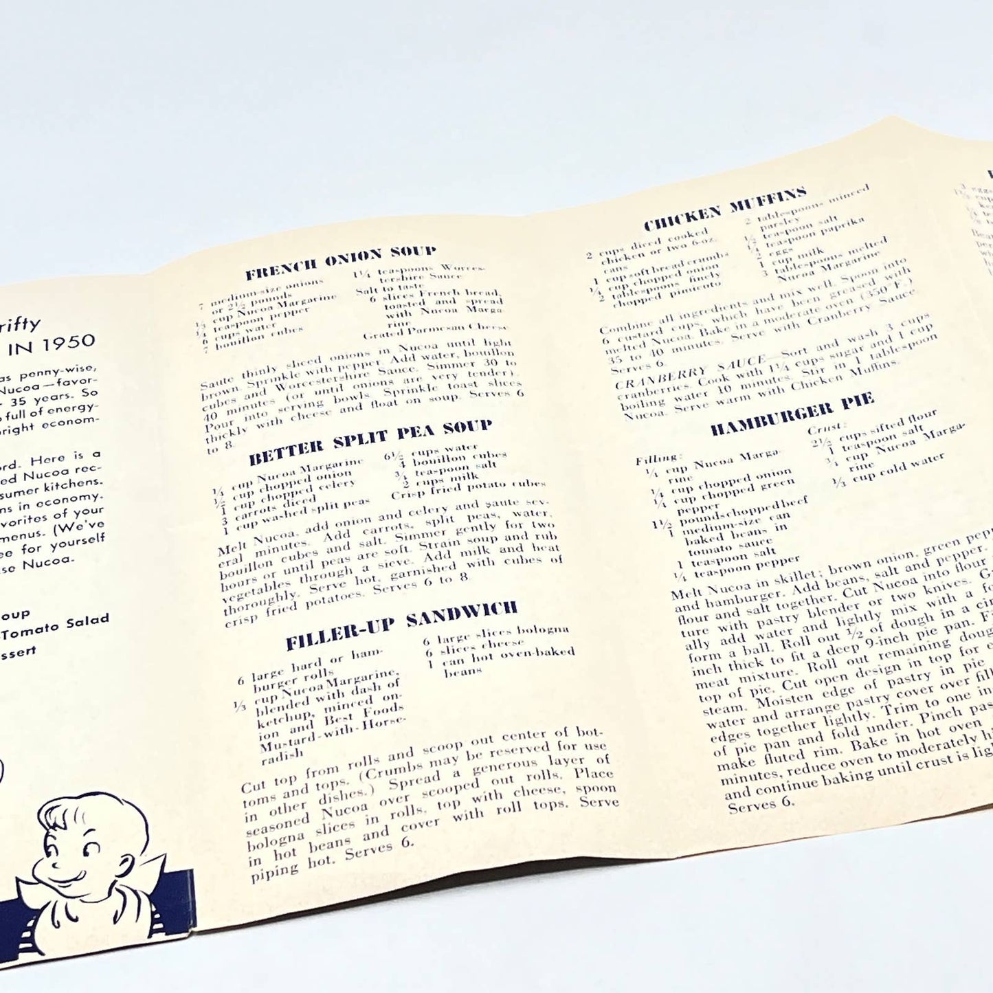 1950 Nucoa's Recipe Roundup  for a Thrifty '50 Recipe Booklet Cookbook AB8