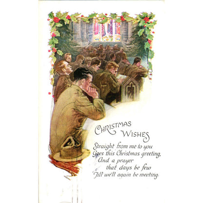 1918 WWI US Army Christmas Wishes Original Postcard TK1-26-1