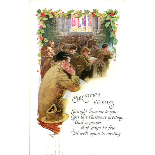 1918 WWI US Army Christmas Wishes Original Postcard TK1-26-1