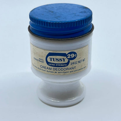Vintage Tussy Cream Deodorant Jar 2" 29 cents Jar Milk Glass SC7