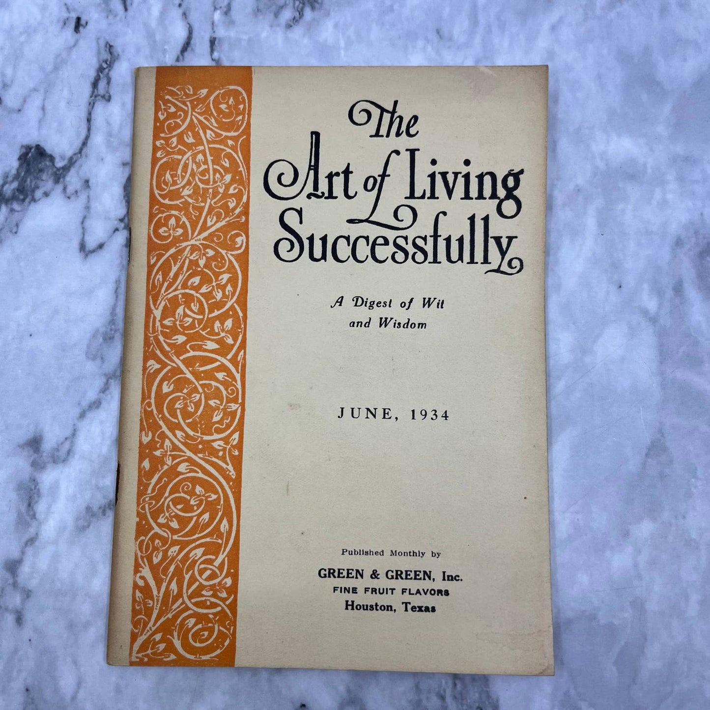 1934 June The Art of Living Successfully A Digest of Wit and Wisdom Booklet TH1