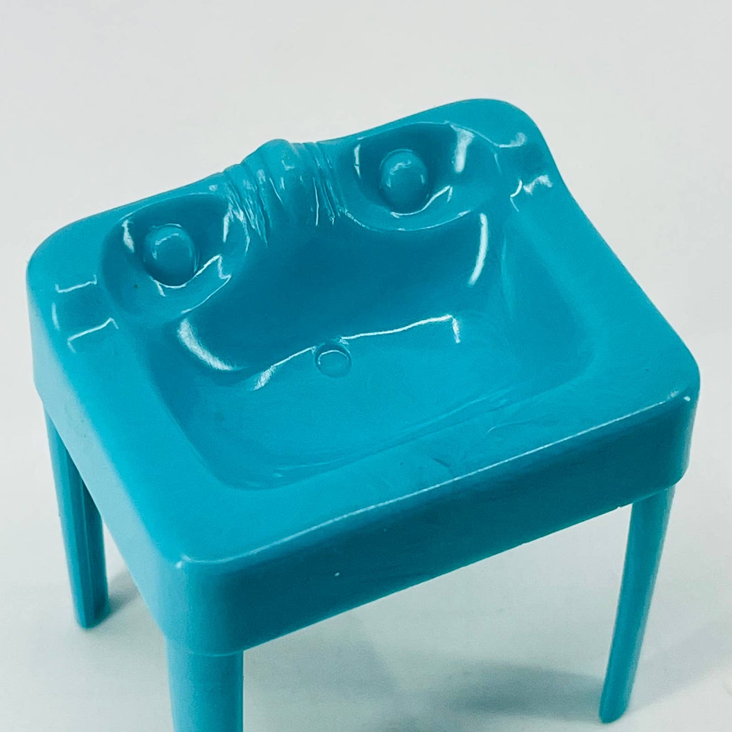 1950s Plasco MCM Dollhouse Furniture Celluloid Teal Bathroom Sink TD6