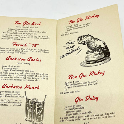 1940s Fleischmann’s Gin Drink Recipe Booklet SC5