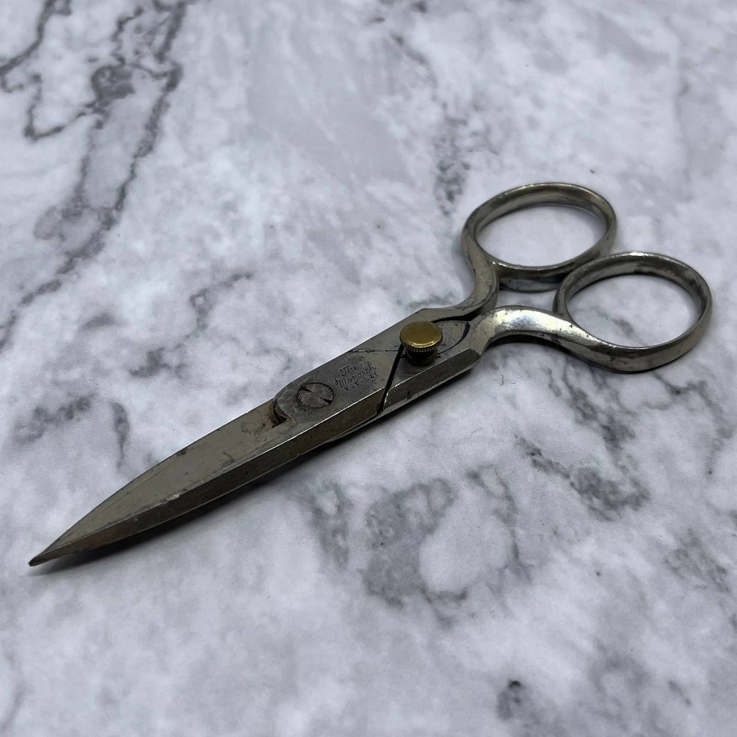 Vtg Monarch Kut Ezy Buttonhole Scissors Shears w/Depth Adjuster Germany SE9