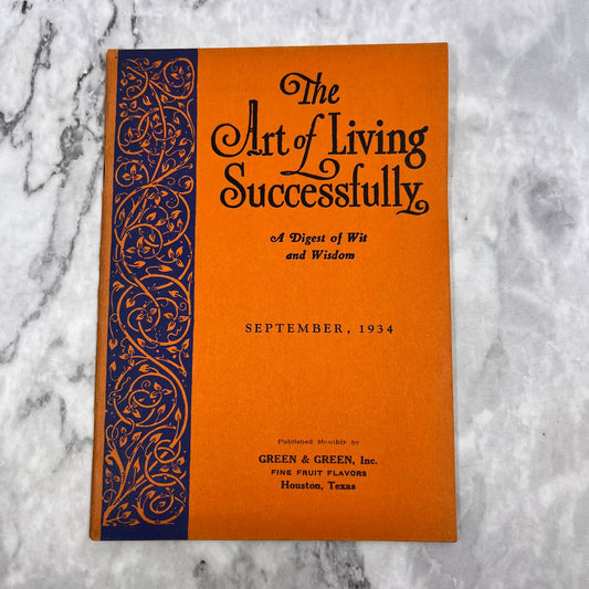 1934 Sept The Art of Living Successfully A Digest of Wit and Wisdom Booklet TH1