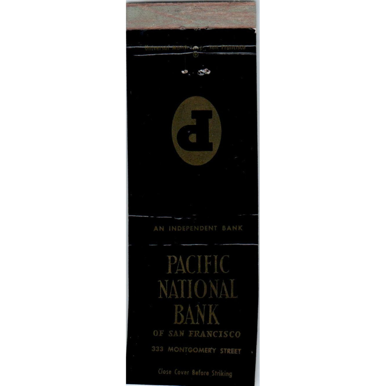 Pacific National Bank of San Francisco CA Advertising Matchbook Cover MM9-1