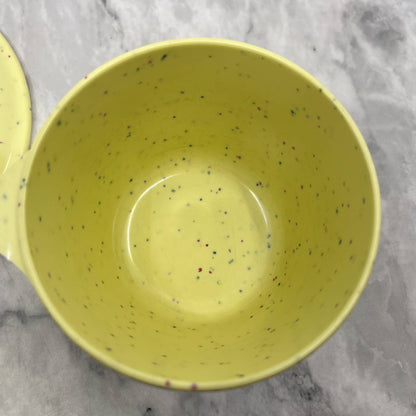 MCM Imperial Ware Speckled Confetti Yellow Cup & Saucer Melmac Malamine TA3-2