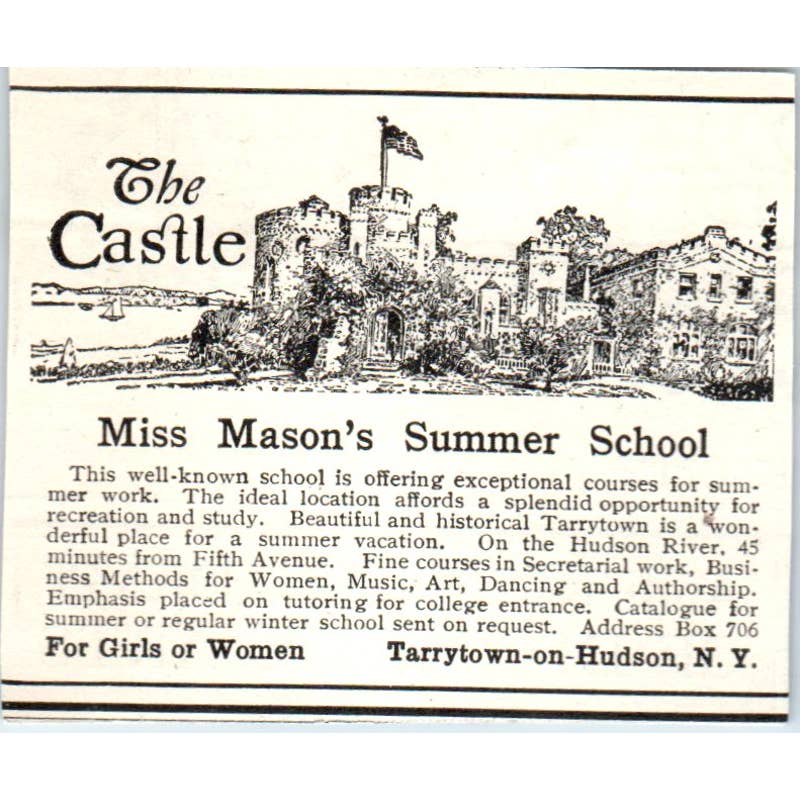 The Castle Miss Mason's Summer School Tarrytown-on-Hudson NY - 1921 Ad TJ7-S7