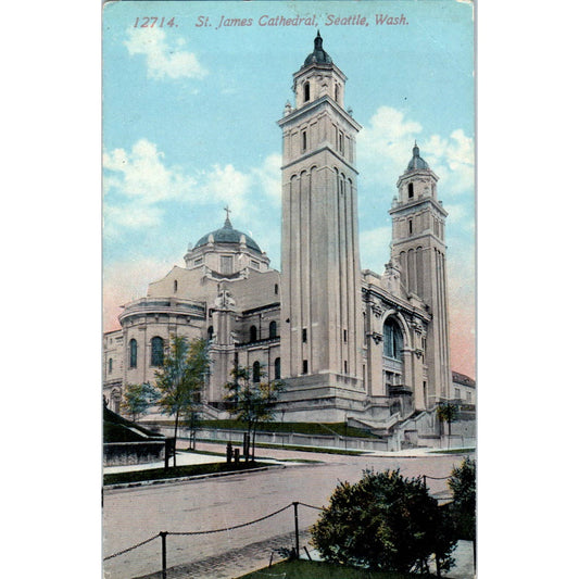 Antique Postcard St. James Cathedral Seattle Washington TD9