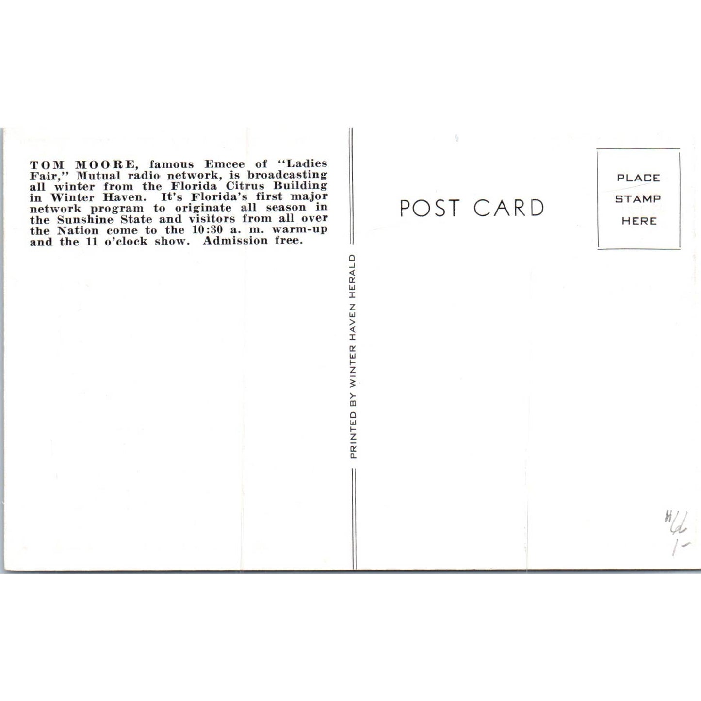 Ladies Fair Tom Moore Winterhaven Florida Original Postcard TK1-P19