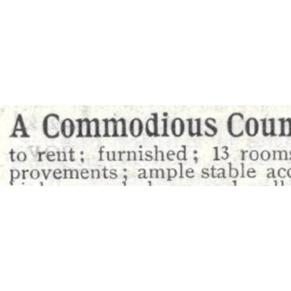 Country House For Rent G.E. Abbot Leominster Mass - 1903 Original Ad TJ8-7-6