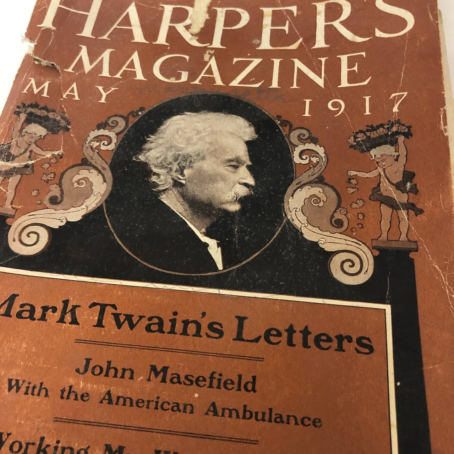 Harper's Monthly March 1917 World War I Mark Twain’s Letters John Masefield