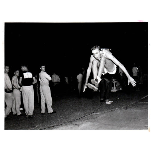 1950s Original Press Photo Track and Field Broad Jump Bradenton FL ~6x8" AD2