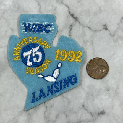 1992 Lansing 75th Anniversary Season WIBC Embroidered Bowling Patch SE7