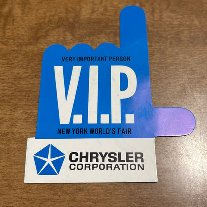 1965 New York World’s Fair Chrysler Corp VIP Badge Hand Brochure AK7-H4