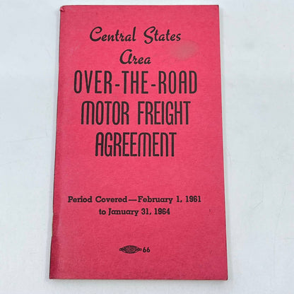 1964 Central States Area Over-The-Road Motor Freight Agreement Booklet TF9