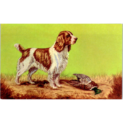 Lewis H. Larsen 1953 The Cocker Spaniel Dog Painting Original Postcard TK1-27