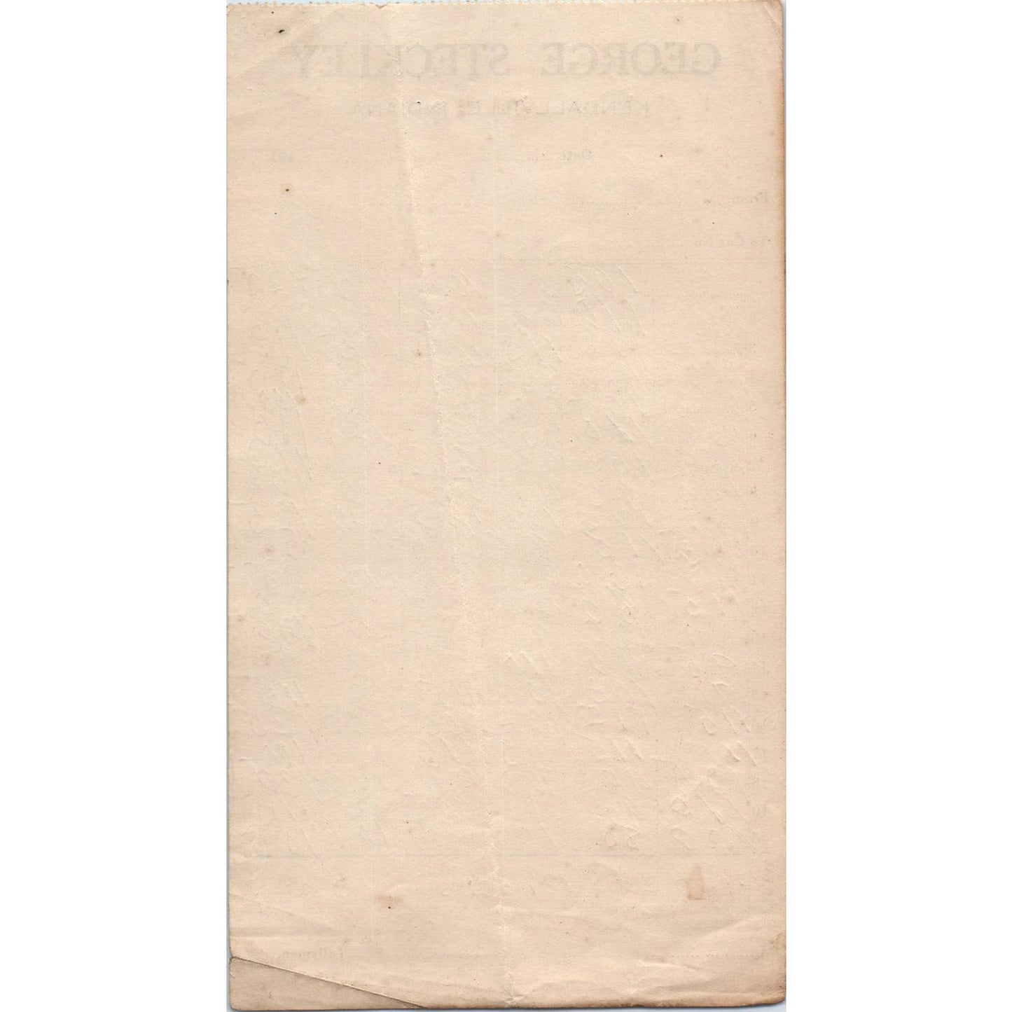 1910 George Steckley Kendallville IN Railroad Tallyman Record Sheet AD8-1