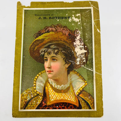 1880s Large Victorian Trade Card J.H. Rothert Blanket Sale Baltimore St 7.5” AA5