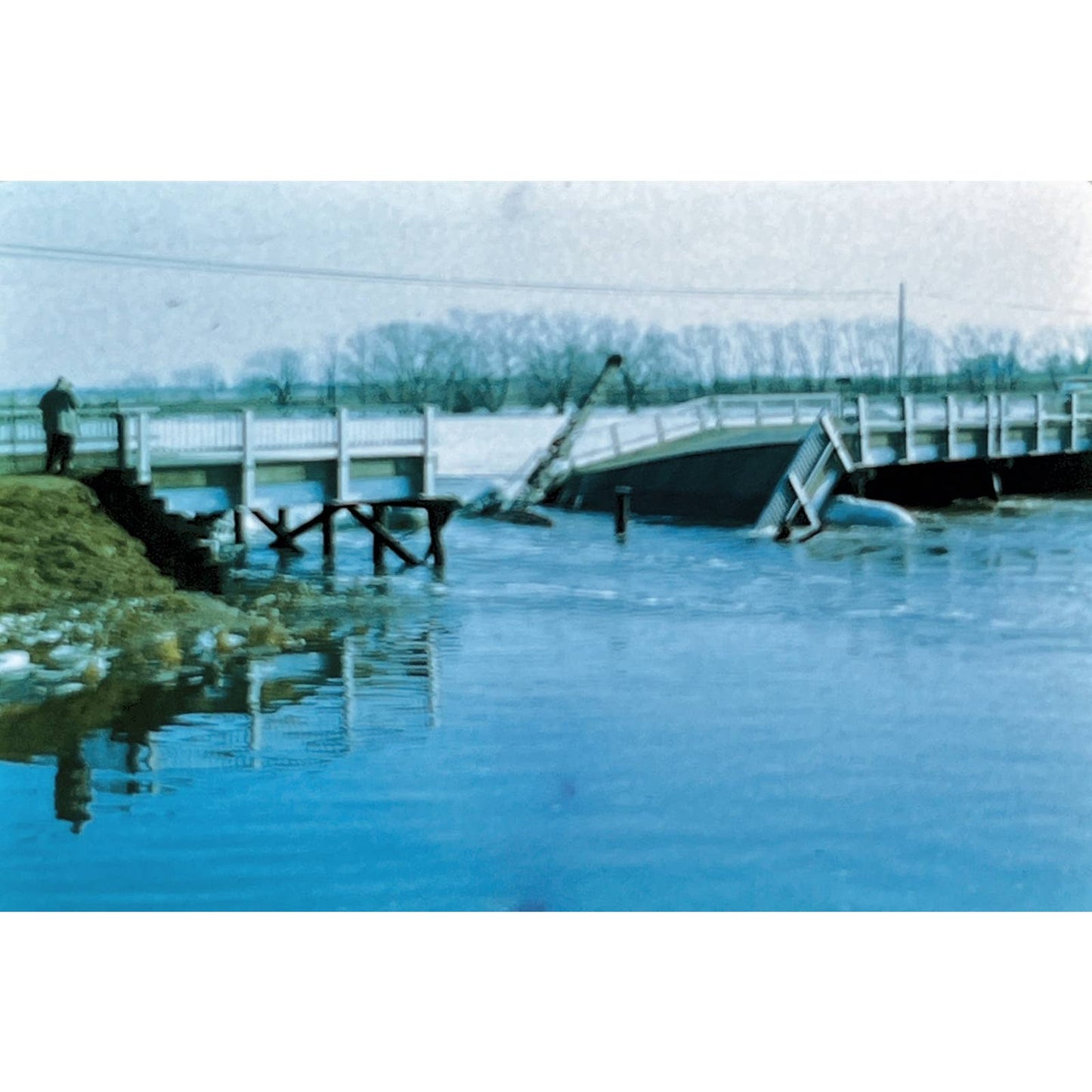 1966 Original Color Slide Collapsed Broken Bridge Set of 4 2x2 TK2-S4-30